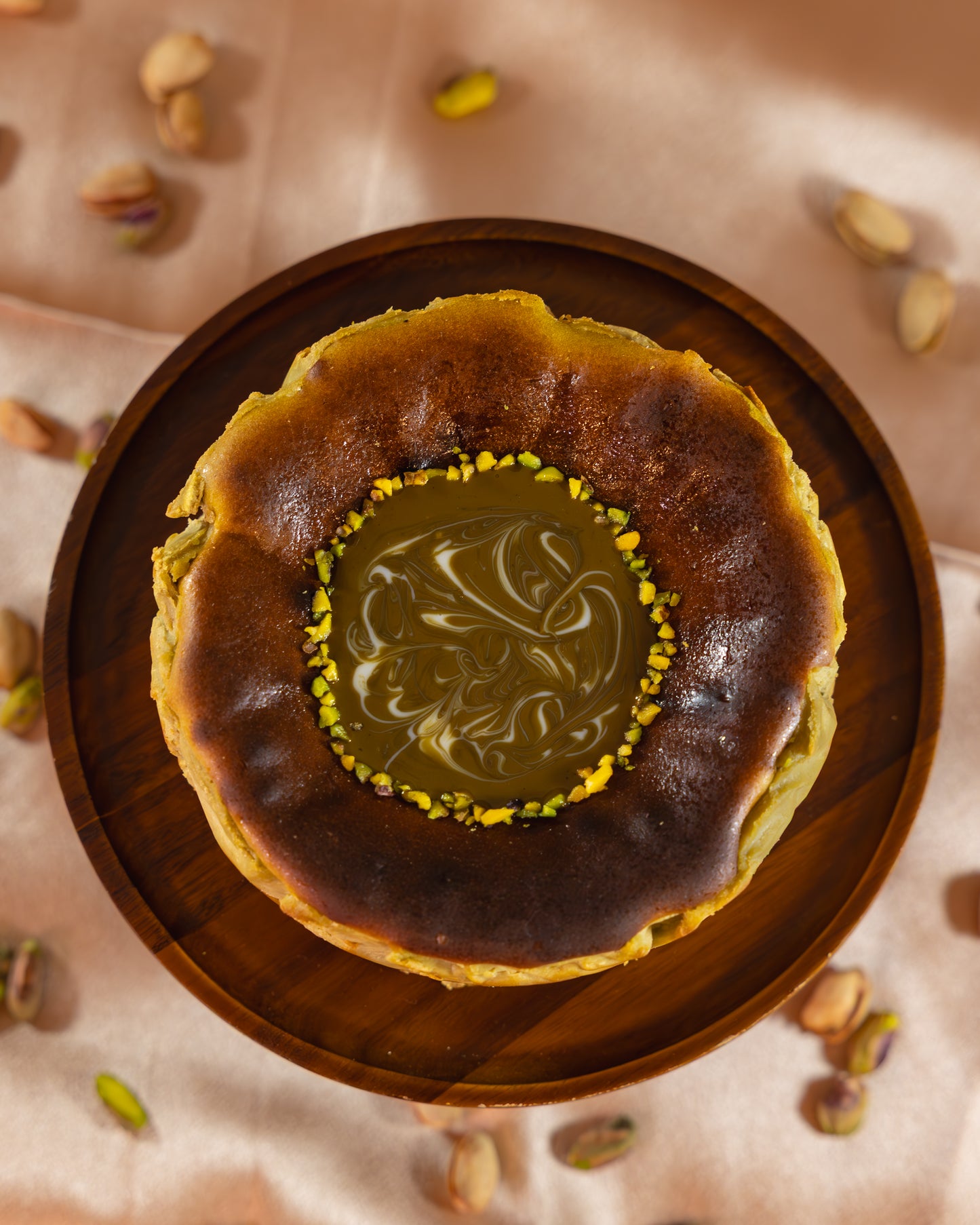 Sicilian Pistachio Basque Burnt Cheesecake