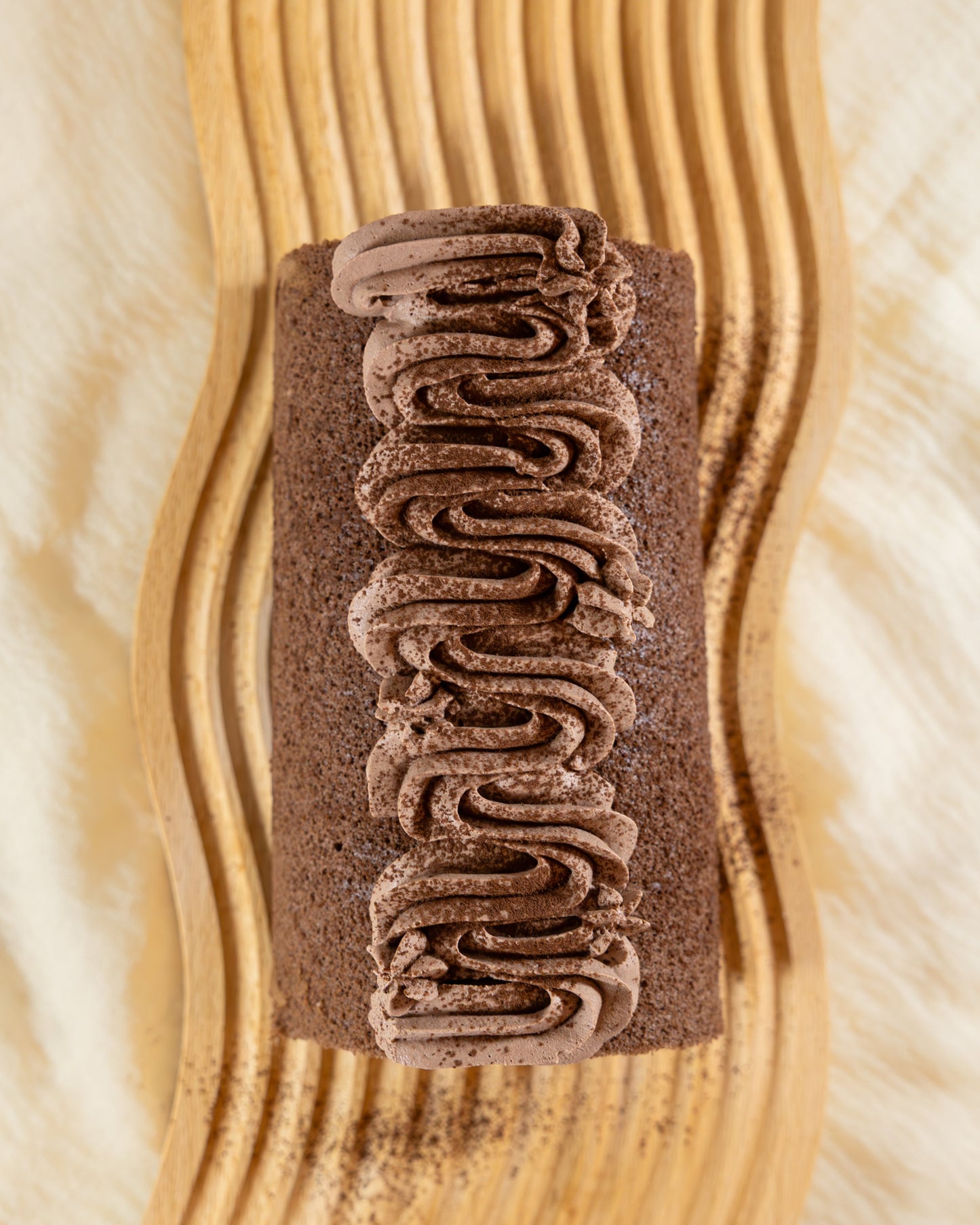 Choco Banana Custard Roll with Cocoa Cream
