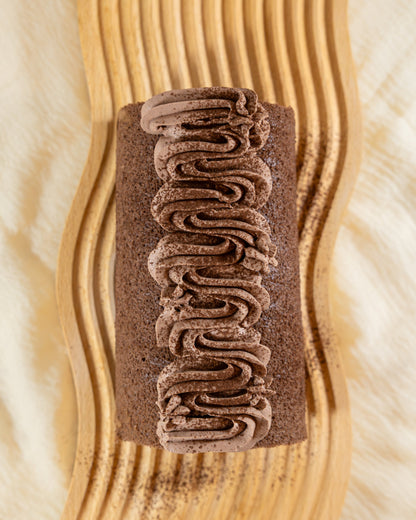Choco Banana Custard Roll with Cocoa Cream
