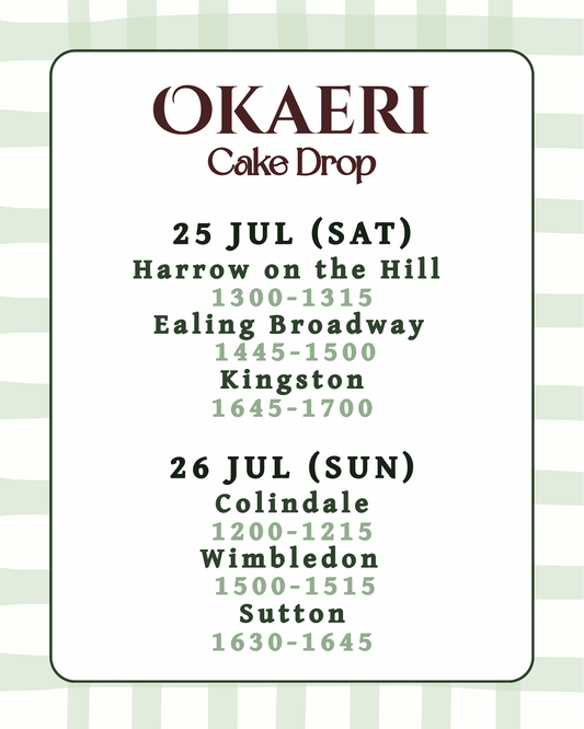 25 Jul · 1300-1315 Harrow on the Hill Station HA1 1FD · Sliced Cakes